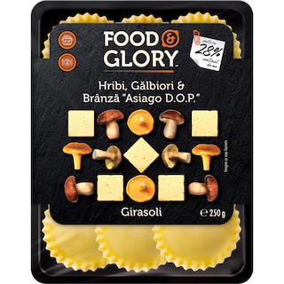 Food & Glory | Girasoli cu hribi, galbiori si branza Asiago DOP 250g