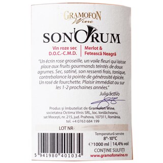 Gramofon | Sonorum | Vin roze sec 1L