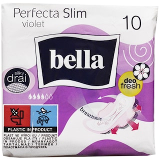 Bella | Absorbante igienice subtiri Perfecta Slim Violet, 10 bucati