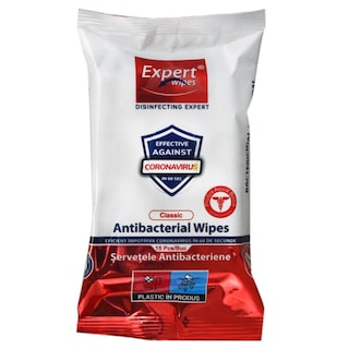Expert wipes | Servetele antibacteriene clasic 15 bucati