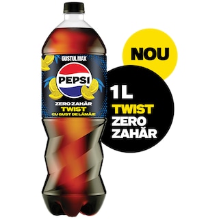 Pepsi | Bautura racoritoare carbogazoasa cu suc de lamaie, cu indulcitori 1L