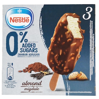 Nestle | Inghetata de vanilie cu glazura, fara zaharuri adaugate 3x90ml