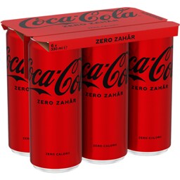 Coca-Cola Zero Zahar | Bautura racoritoare carbogazoasa  6x330ml