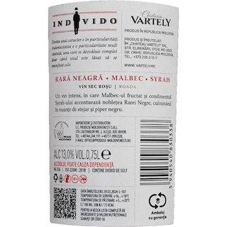 Vartely | Individo | Vin rosu sec Rara Neagra, Malbec, Syrah 0.75L