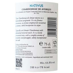 Nativus | Vin alb sec Chardonnay de Averesti 0.75L
