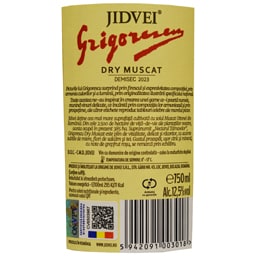 Jidvei | Grigorescu | Vin alb demisec Dry Muscat 0.75L