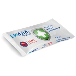 Epiderm | Servetele umede antibacteriene, 15 buc