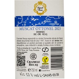 Domeniile Recas | Vin alb demisec Muscat Ottonel 0.75L