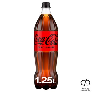 Coca-Cola Zero Zahar | Bautura racoritoare carbogazoasa  1.25L