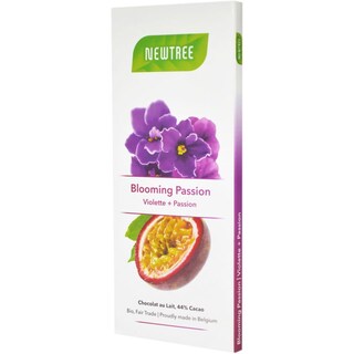 Newtree | Ciocolata Bio cu violete si aroma de fructul pasiunii 80g