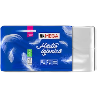 MEGA | Hartie igienica 2 straturi, 8 role
