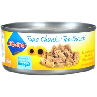 Ribeira | Ton bucati in ulei de floarea-soarelui 160g