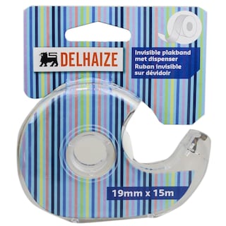 Delhaize | Banda adeziva invizibila cu dispenser, 19 mm x 15 m