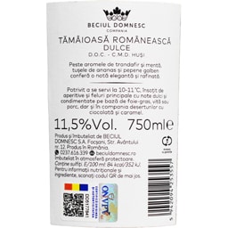 Beciul Domnesc | Vin alb dulce Tamaioasa Romaneasca 0.75L