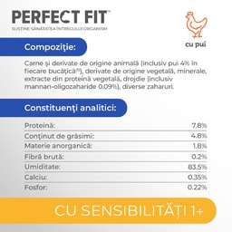 Perfect Fit | Hrana umeda pentru pisici Sensitive, cu pui 85g