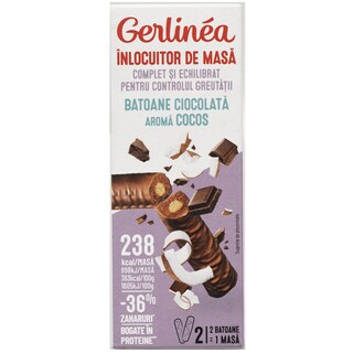 Gerlinea | Batoane cu ciocolata aroma de cocos 62g