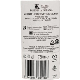 Gitana Winery | Vin rosu sec Merlot & Cabernet Sauvignon 0.75L