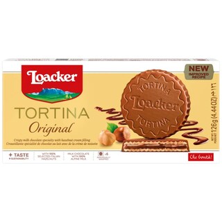 Loacker | Gran Pasticceria | Ciocolata cu lapte, crema nugat si napolitana Tortina 126g