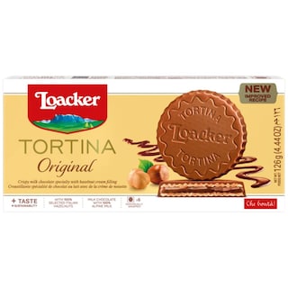Loacker | Gran Pasticceria | Ciocolata cu lapte, crema nugat si napolitana Tortina 126g