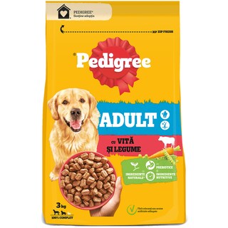 Pedigree | Hrana uscata completa cu vita si legume pentru caini adulti 3kg
