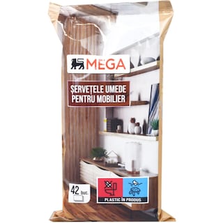 MEGA | Servetele umede pentru mobilier, 42 bucati