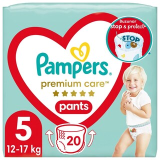 Pampers | Premium Care Pants | Scutece chilotel bebelusi Marimea 5, 12-17 kg, 20 buc