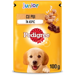 Pedigree | Hrana completa pentru catei Junior cu pui si orez 100g