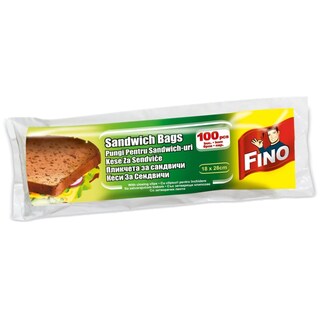 Fino | Pungi din plastic pentru sandwich 18x28cm, 100 bucati
