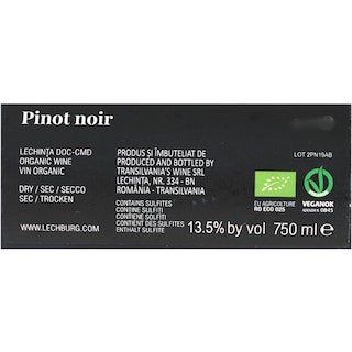Lechburg | Vin rosu sec bio Pinot Noir 0.75L