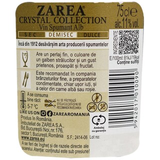 Zarea | Crystal Collection | Vin spumant alb demisec 0.75L