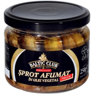Baltic Club | Sprot afumat in ulei vegetal 250g