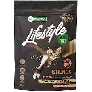 Nature's Protection | Hrana uscata pentru pisici junior, cu somon 400g