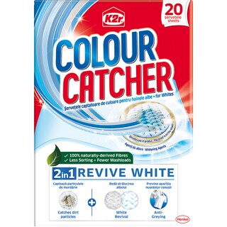 K2r | Colour Catcher | Servetele captatoare de culoare pentru haine albe, 20 bucati