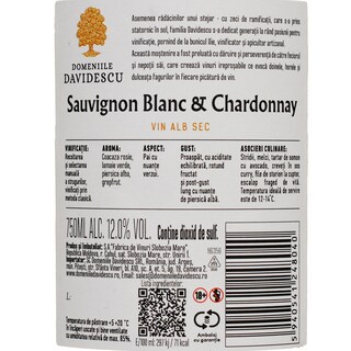 Domeniile Davidescu | Vin alb sec Sauvignon Blanc Chardonnay 0.75L