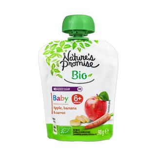 Nature's Promise Bio Baby | Piure de mere, banane si morcovi, 6+ luni 90g