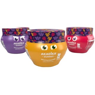 Akadika | Supliment alimentar Gummy Multivitamine 3 arome, 60 bucati