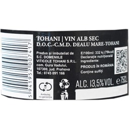Tohani | Premium | Vin alb sec 0.75L