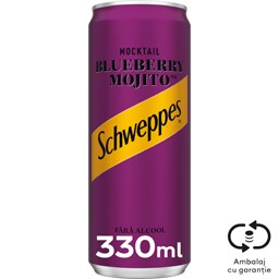 Schweppes | Bautura racoritoare Mocktail Blueberrry Mojito 0.33L