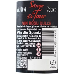 Sange de Taur | Vin rosu dulce 0.75L