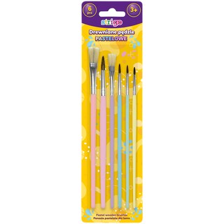 Strigo | Pensule din lemn, pastelate, 6 bucati