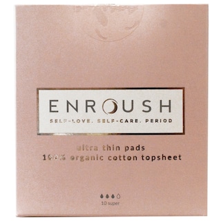 Enroush | Absorbante din bumbac organic, Super, 10 bucati