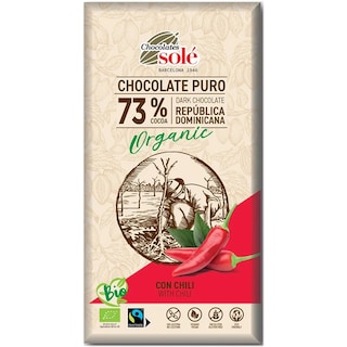 Chocolates Sole | Ciocolata neagra 73% cacao cu chili 100g