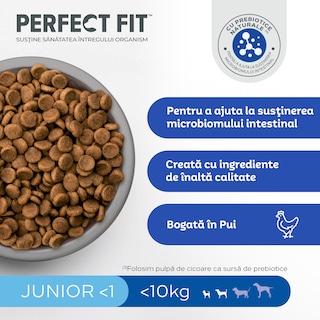 Perfect Fit | Hrana uscata, completa, bogat in pui, pentru catei 825g
