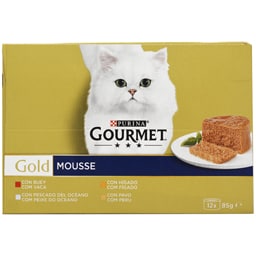 Gourmet Gold | Hrana umeda pate cu peste oceanic, curcan, ficat si vita 12x85g