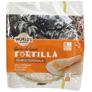 World's Market | Tortilla lipii din faina de grau cu multicereale, 8 buc, 320g