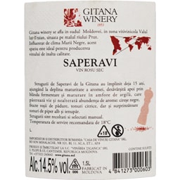Gitana Winery | Vin rosu Saperavi 1.5L