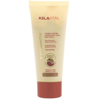 ASLAVITAL | Mineralactiv | Crema pentru curatarea fetei cu argila si goji 100ml