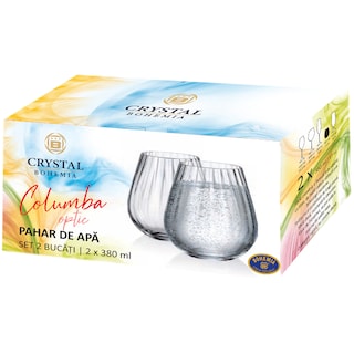 Cristal Bohemia | Pahare de apa 2x380ml