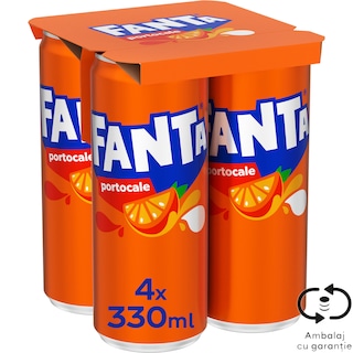 Fanta | Bautura racoritoare carbogazoasa cu suc de portocale 4x330ml