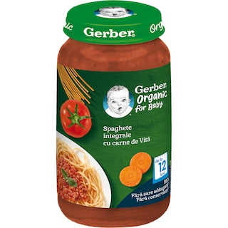 Gerber | Spaghete integrale cu carne de vita 250g